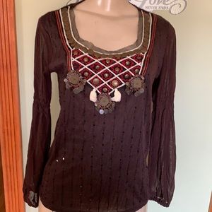 Fancy top with embroidery from Paris boutique